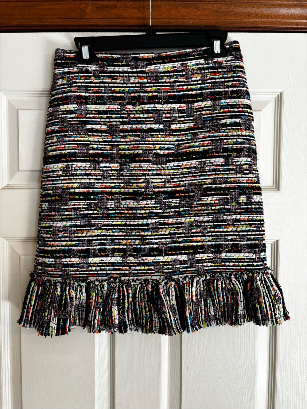 Ann Taylor Multicolor Mixed Tweed Ruffle Hem Skirt Size 4 EUC